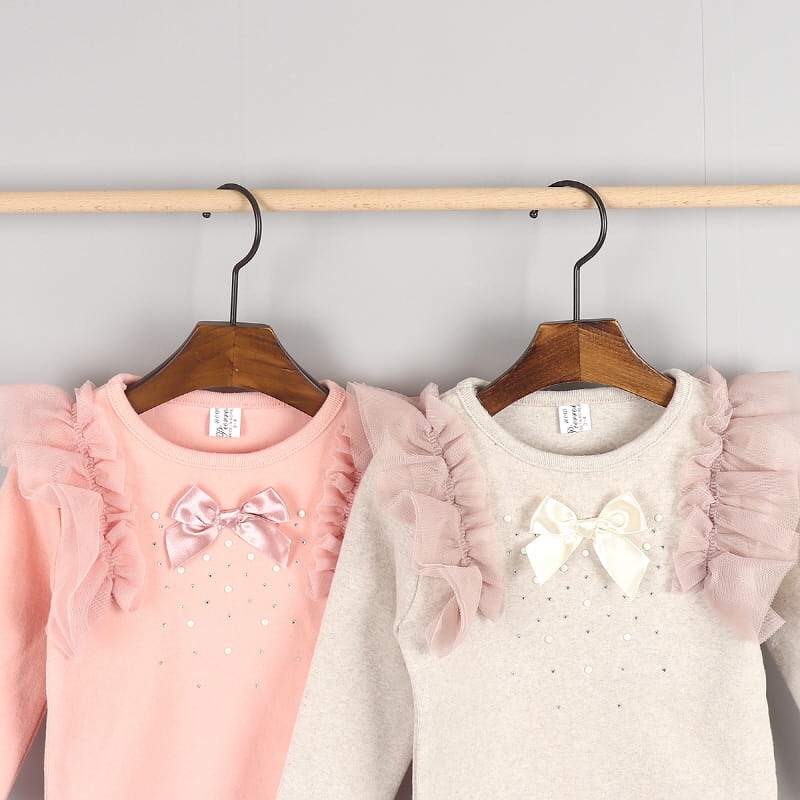 New Pierrot - Korean Children Fashion - #childofig - Lace Ribbon Tee - 2