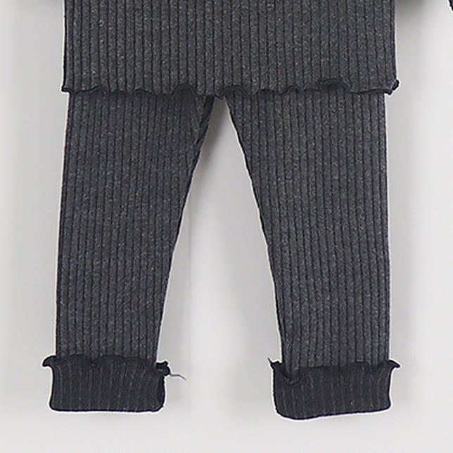 New Pierrot - Korean Children Fashion - #childofig - Outside Fleece Rib Leggings - 2