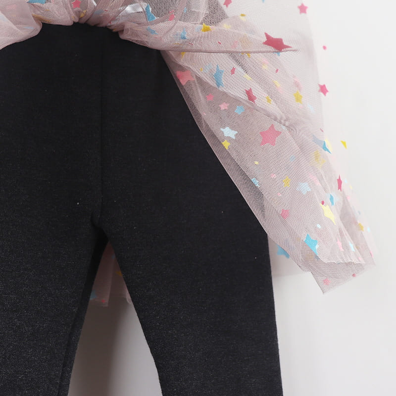 New Pierrot - Korean Children Fashion - #childofig - Pastel Star Fleece Skirt Leggings - 4