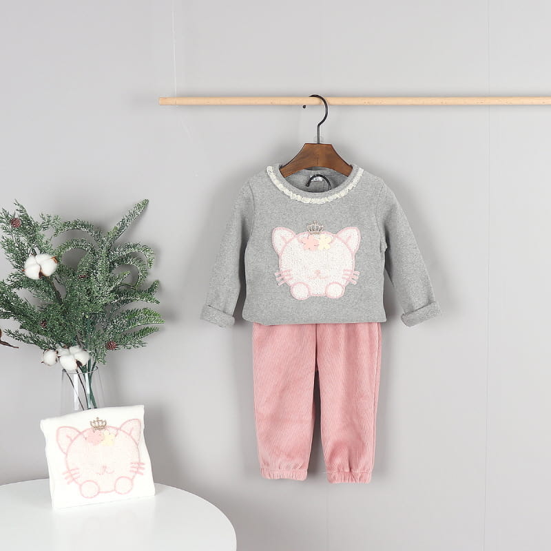 New Pierrot - Korean Children Fashion - #designkidswear - Cat Round Tee