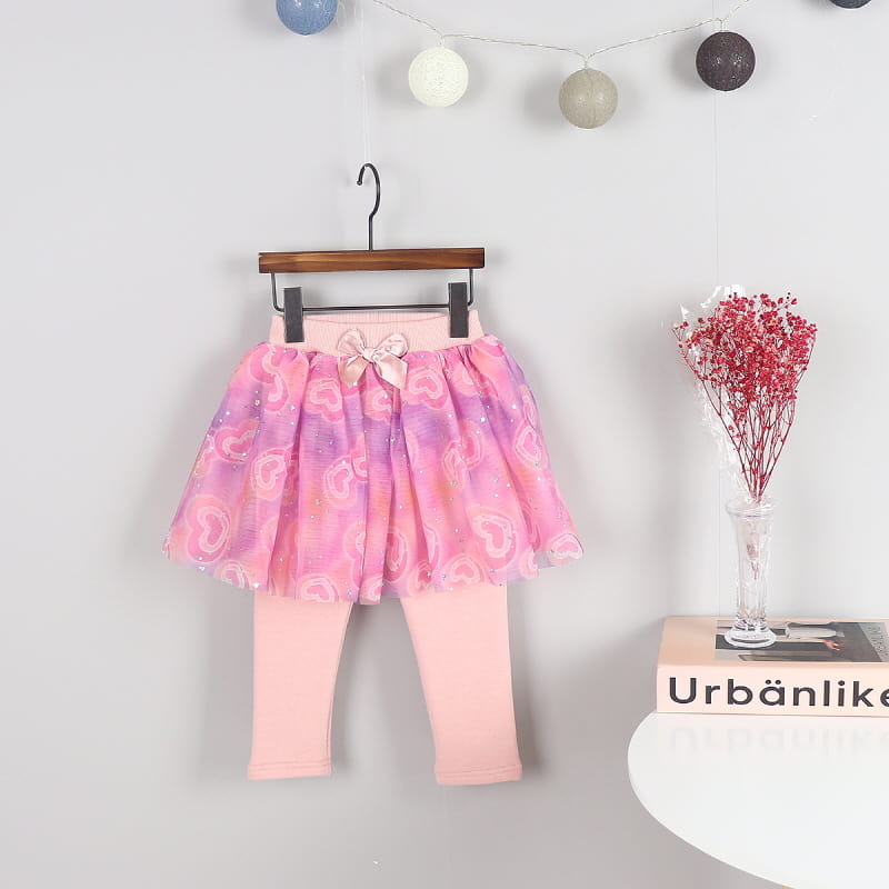 New Pierrot - Korean Children Fashion - #designkidswear - Heart Twinkle Fleece Skirt Leggings