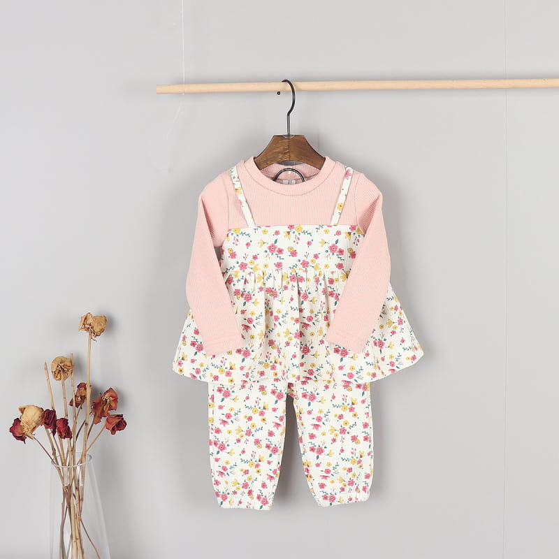 New Pierrot - Korean Children Fashion - #fashionkids - Flower Top Bottom Set - 8