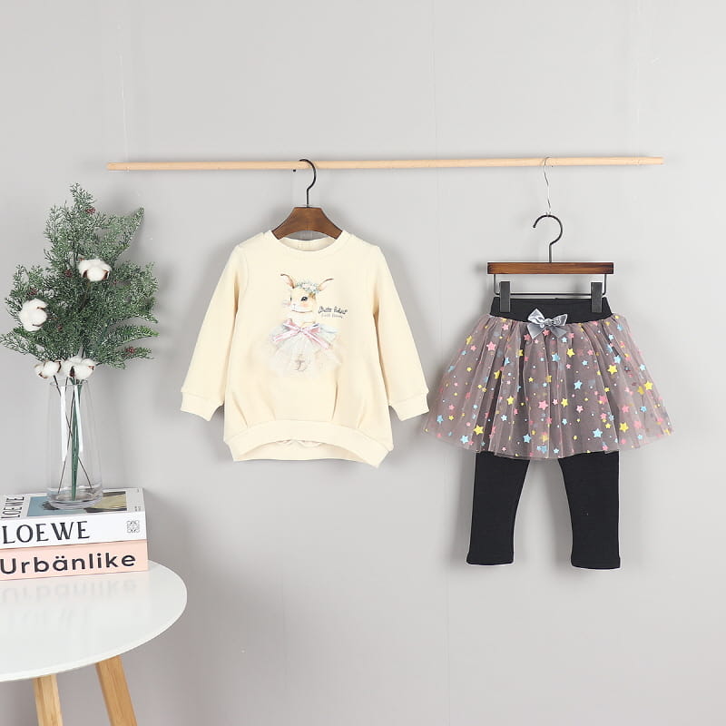 New Pierrot - Korean Children Fashion - #fashionkids - Pastel Star Fleece Skirt Leggings - 7