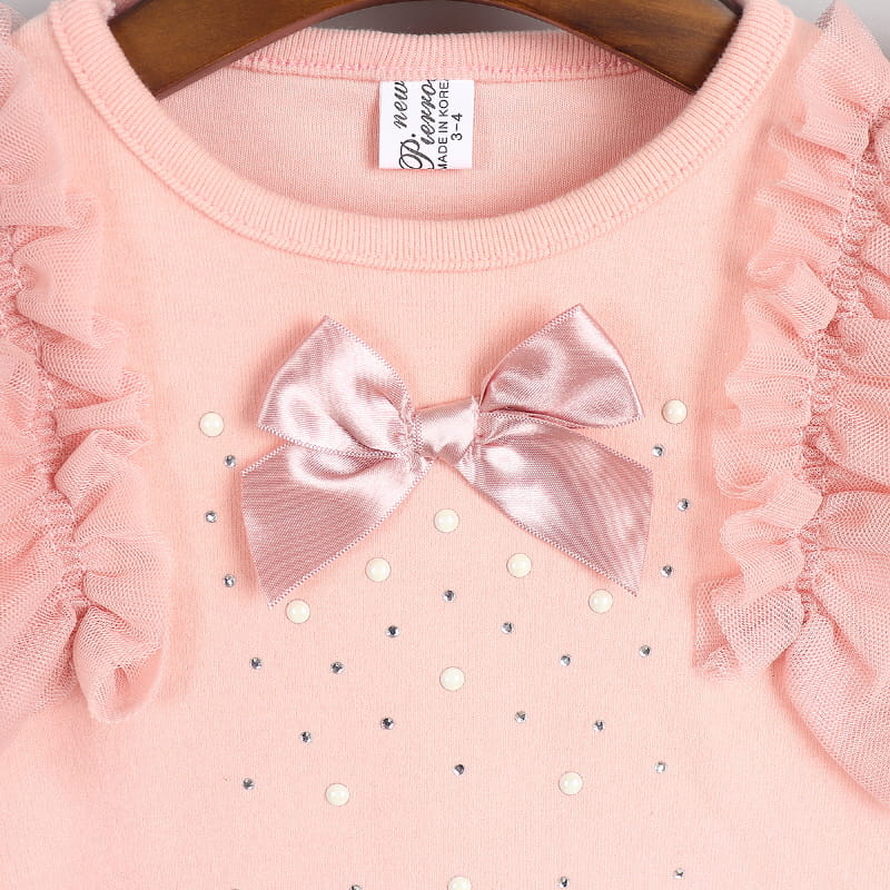 New Pierrot - Korean Children Fashion - #kidsshorts - Lace Ribbon Tee - 7