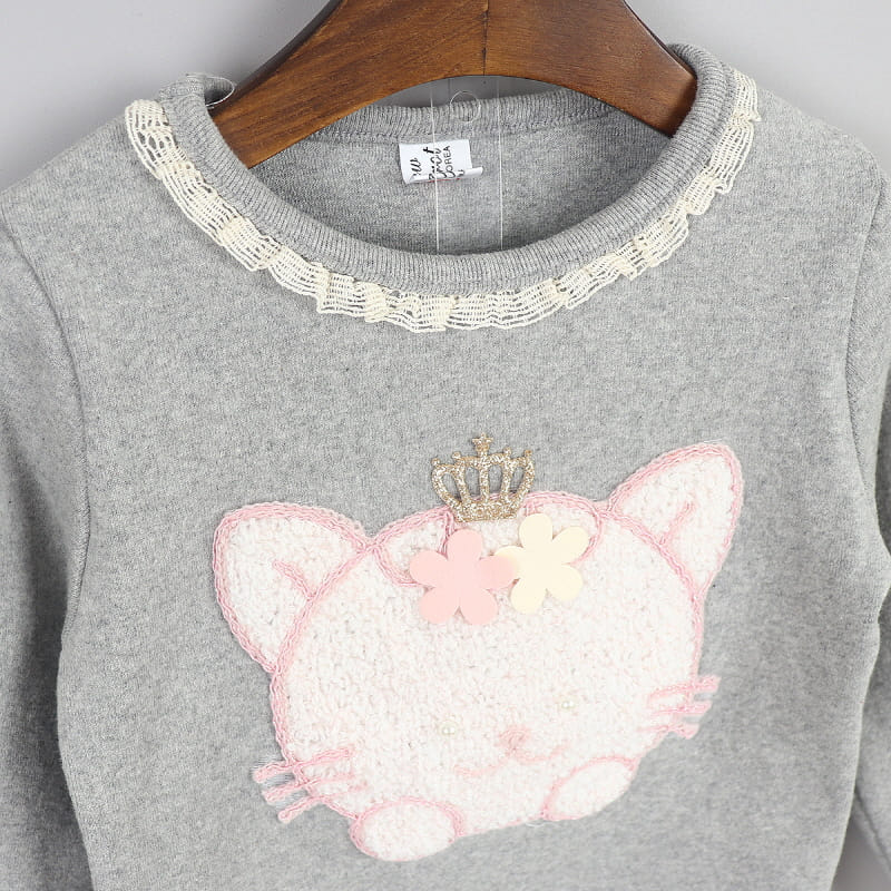 New Pierrot - Korean Children Fashion - #fashionkids - Cat Round Tee - 4