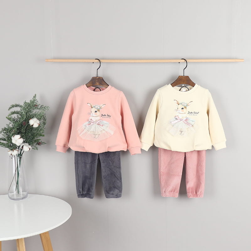 New Pierrot - Korean Children Fashion - #kidsshorts - Rabbit Fleece Long Tee