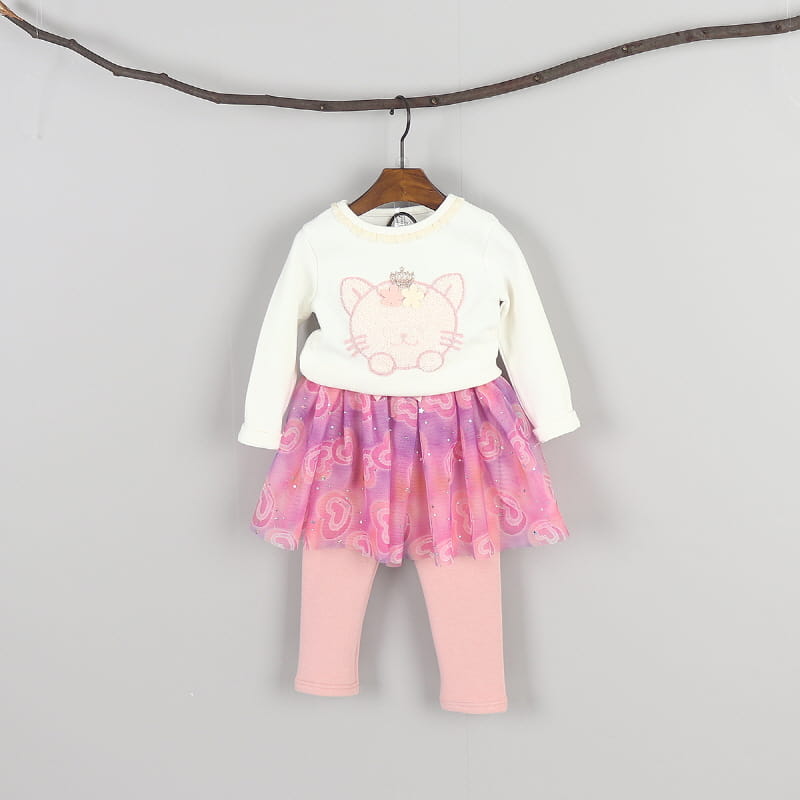 New Pierrot - Korean Children Fashion - #littlefashionista - Cat Round Tee - 8