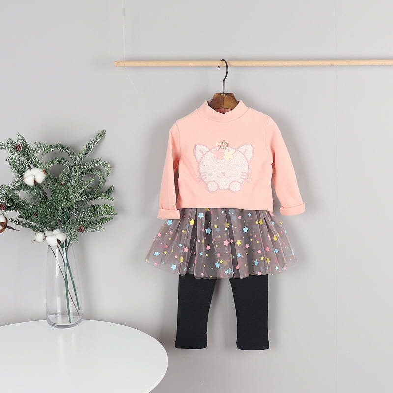 New Pierrot - Korean Children Fashion - #littlefashionista - Cat Turtleneck Tee - 7