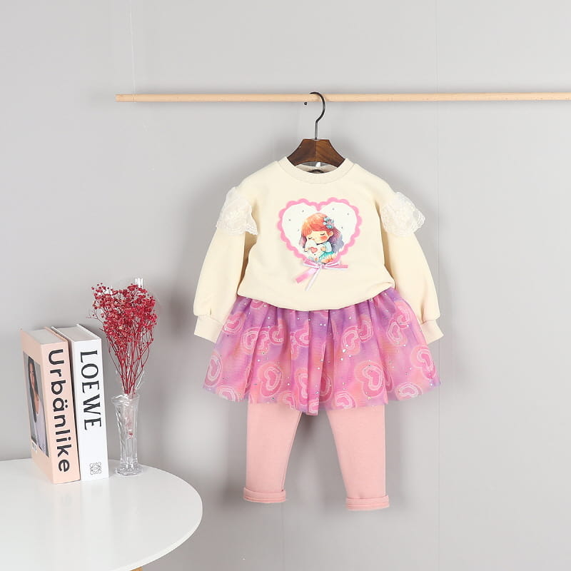 New Pierrot - Korean Children Fashion - #littlefashionista - Heart Twinkle Fleece Skirt Leggings - 8