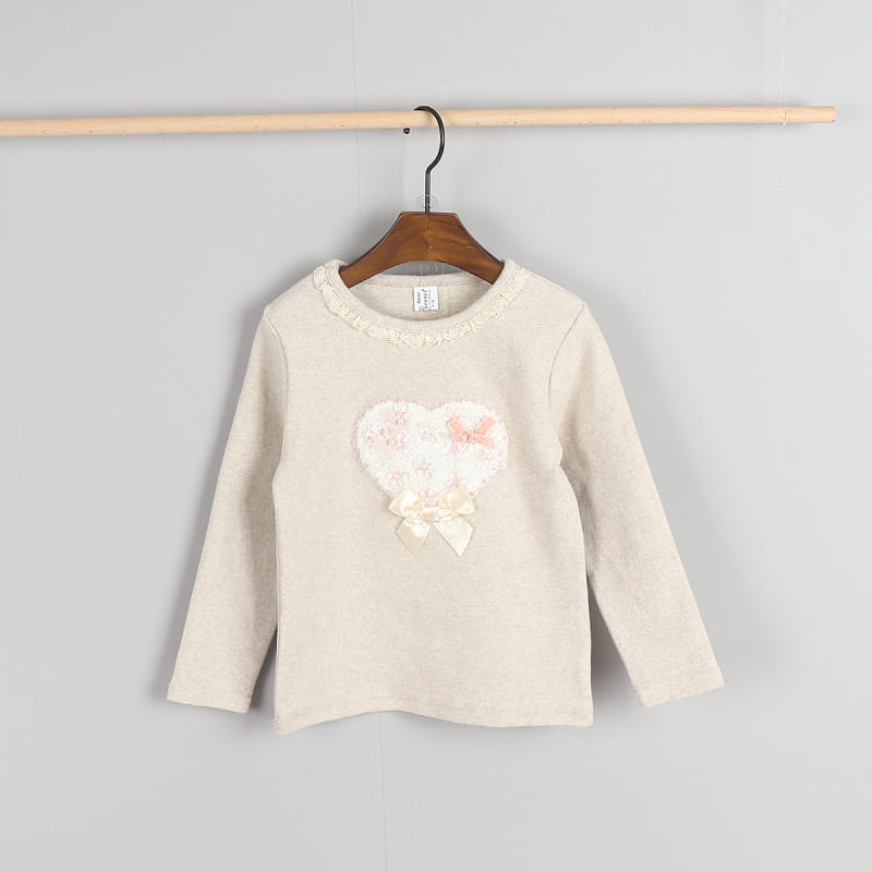 New Pierrot - Korean Children Fashion - #toddlerclothing - Heart Round Tee - 3