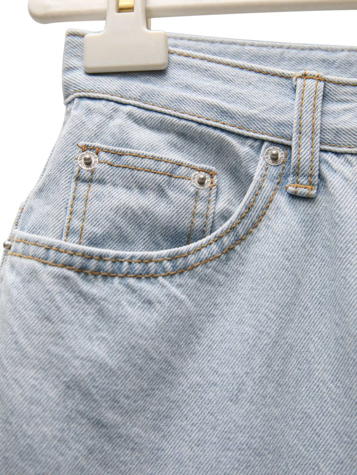 Paper Moon - Korean Women Fashion - #momslook - iced blue wide leg flared denim jeans - 9