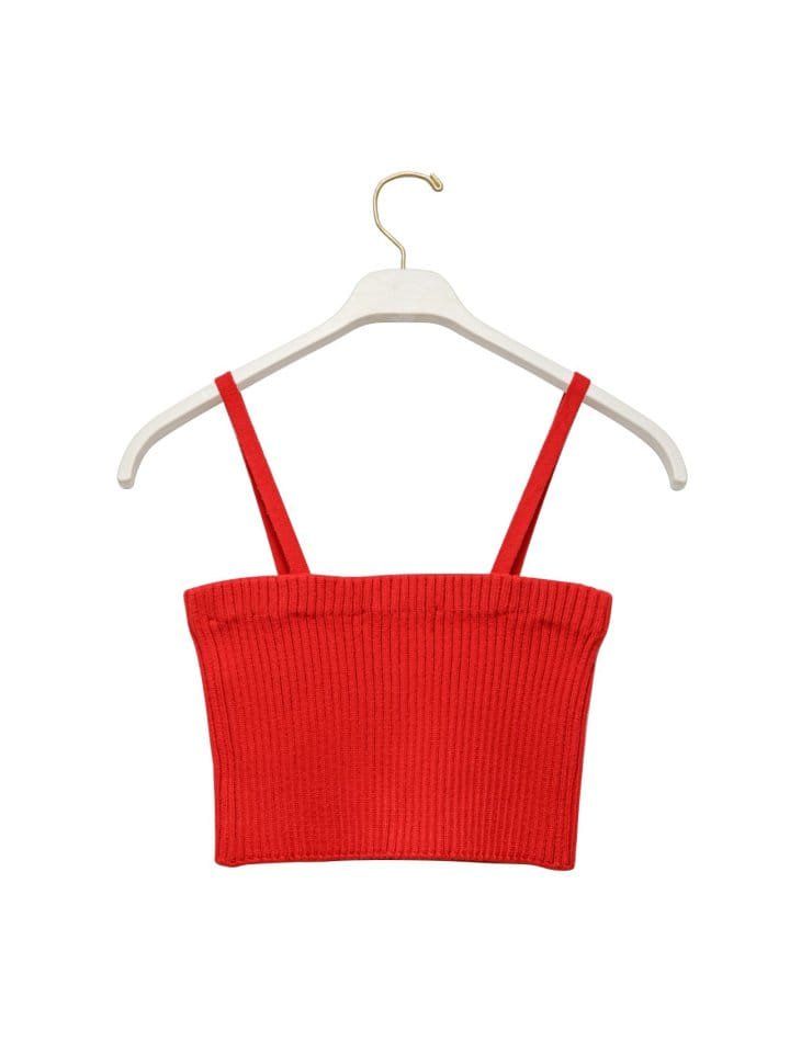 Paper Moon - Korean Women Fashion - #momslook - cropped ribbed strap shoulder knit top - 5