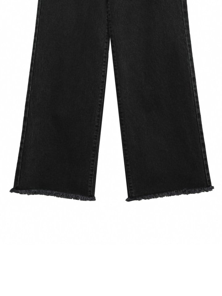 Paper Moon - Korean Women Fashion - #momslook - Pin Tuck Detail Wide Black Jeans  - 10