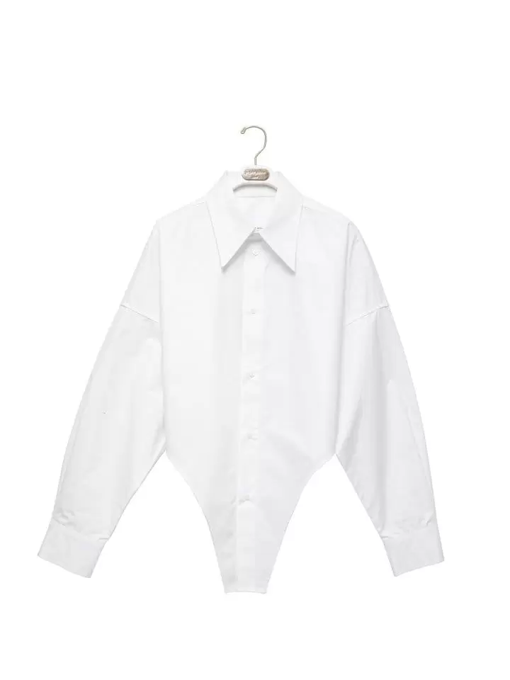 Paper Moon - Korean Women Fashion - #pursuepretty -  Bodysuit Detail Button Down Shirt  - 2