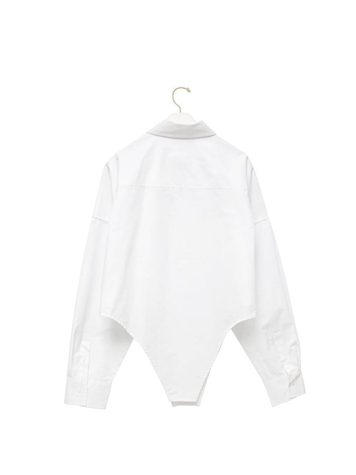 Paper Moon - Korean Women Fashion - #restrostyle -  Bodysuit Detail Button Down Shirt  - 3