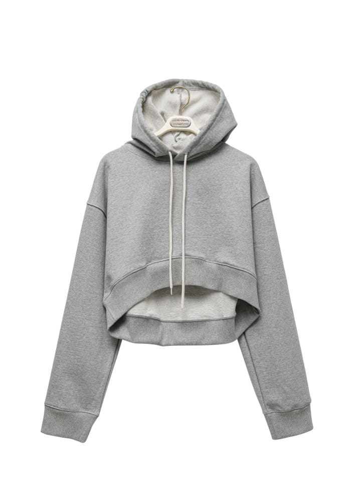 Paper Moon - Korean Women Fashion - #restrostyle -  Round Hem Detail Cropped Hoodie  - 4