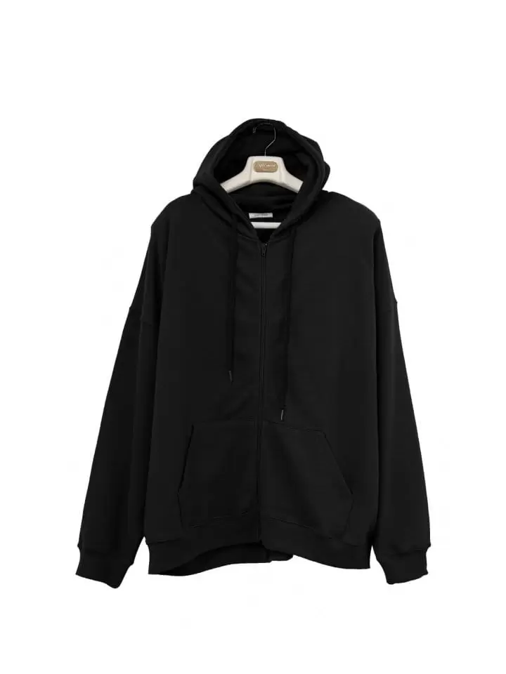 Paper Moon - Korean Women Fashion - #womensfashion - super oversized padded shouder detail full zipped hoodie - 3