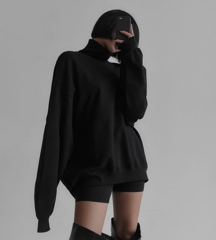 Paper Moon - Korean Women Fashion - #womensfashion - oversized turtleneck sweatshirt - 2