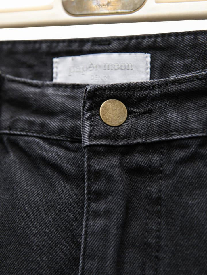 Paper Moon - Korean Women Fashion - #womensfashion - Pin Tuck Detail Wide Black Jeans  - 8