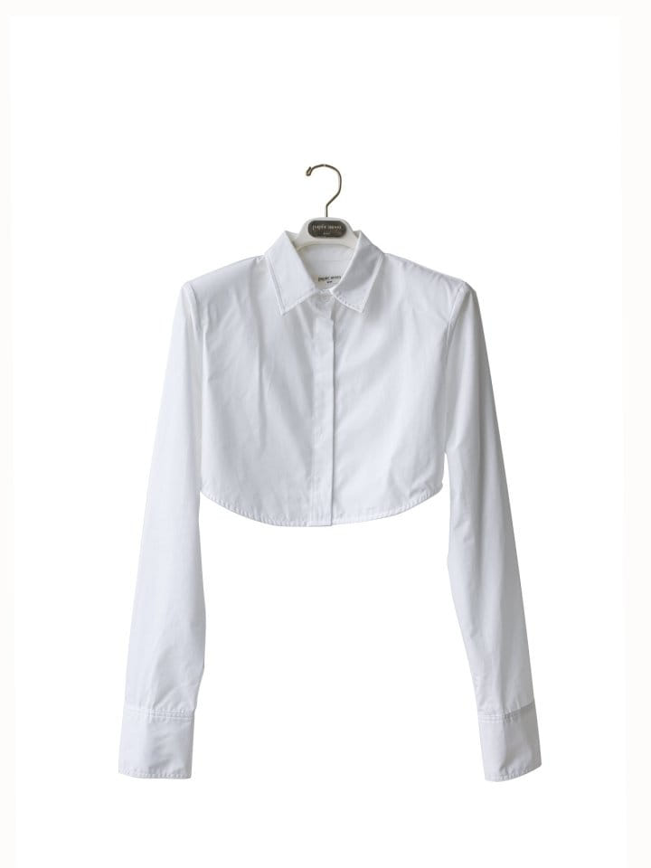 Paper Moon - Korean Women Fashion - #womensfashion -  LUX Shoulder Pad Cropped Button Down Shirt  - 2