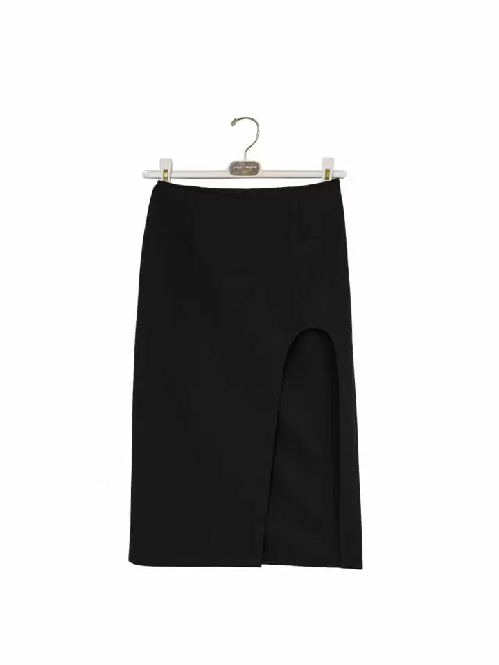 Paper Moon - Korean Women Fashion - #womensfashion - Round Split Detail Pencil Midi Skirt  - 2