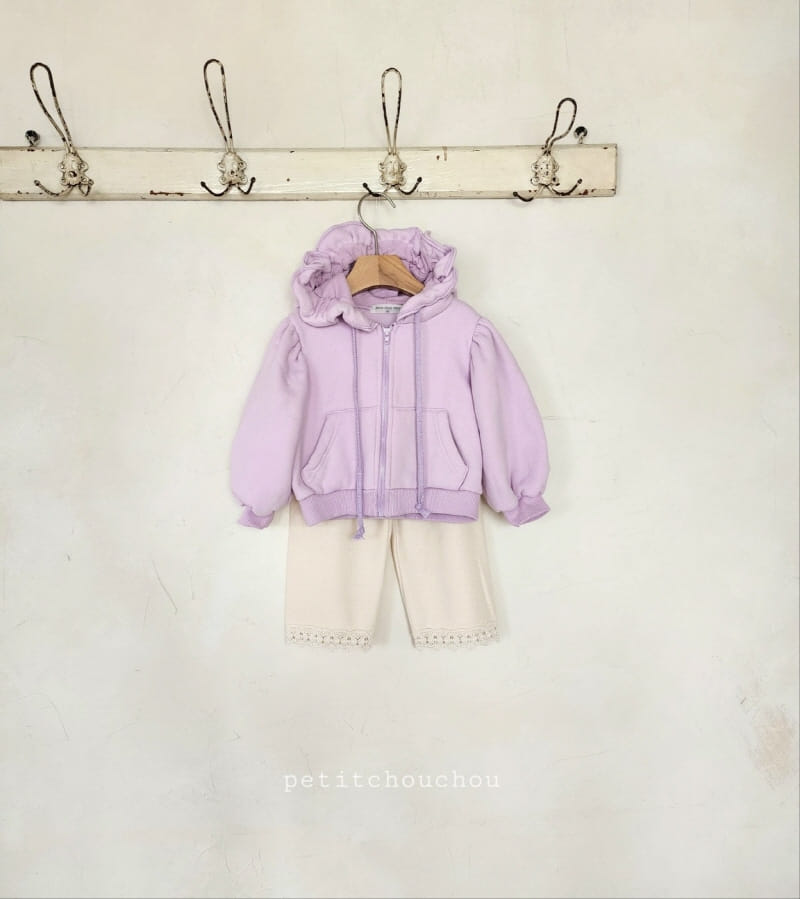 Petitchouchou - Korean Children Fashion - #kidsshorts - Fleece Banana Frill Zip-Up - 9