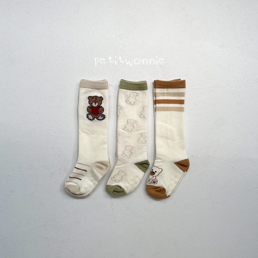 Petitwonnie - Korean Baby Fashion - #babyfever - Bear Knee Socks