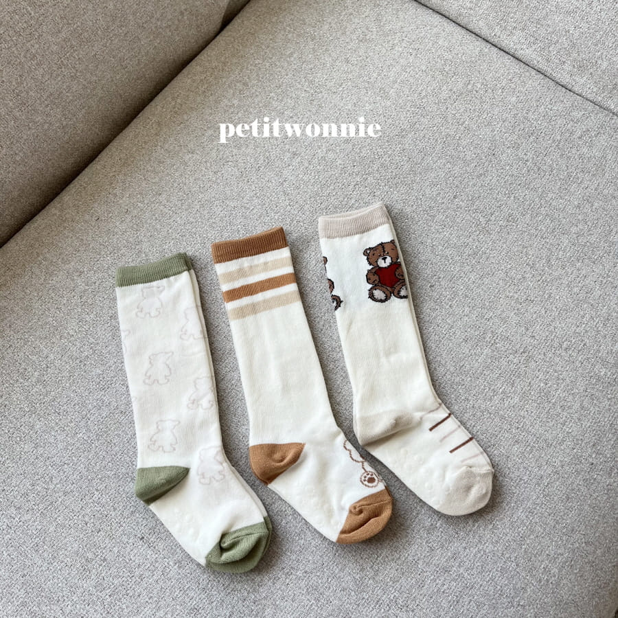 Petitwonnie - Korean Baby Fashion - #babylifestyle - Bear Knee Socks - 4