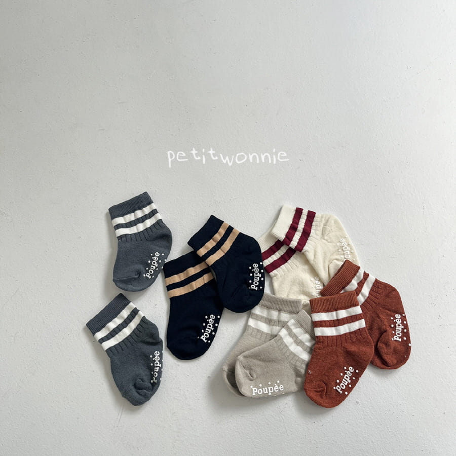 Petitwonnie - Korean Baby Fashion - #babyoninstagram - Two Line Socks Set - 3