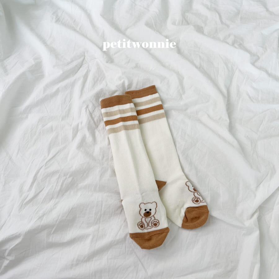 Petitwonnie - Korean Baby Fashion - #babyoutfit - Bear Knee Socks - 6