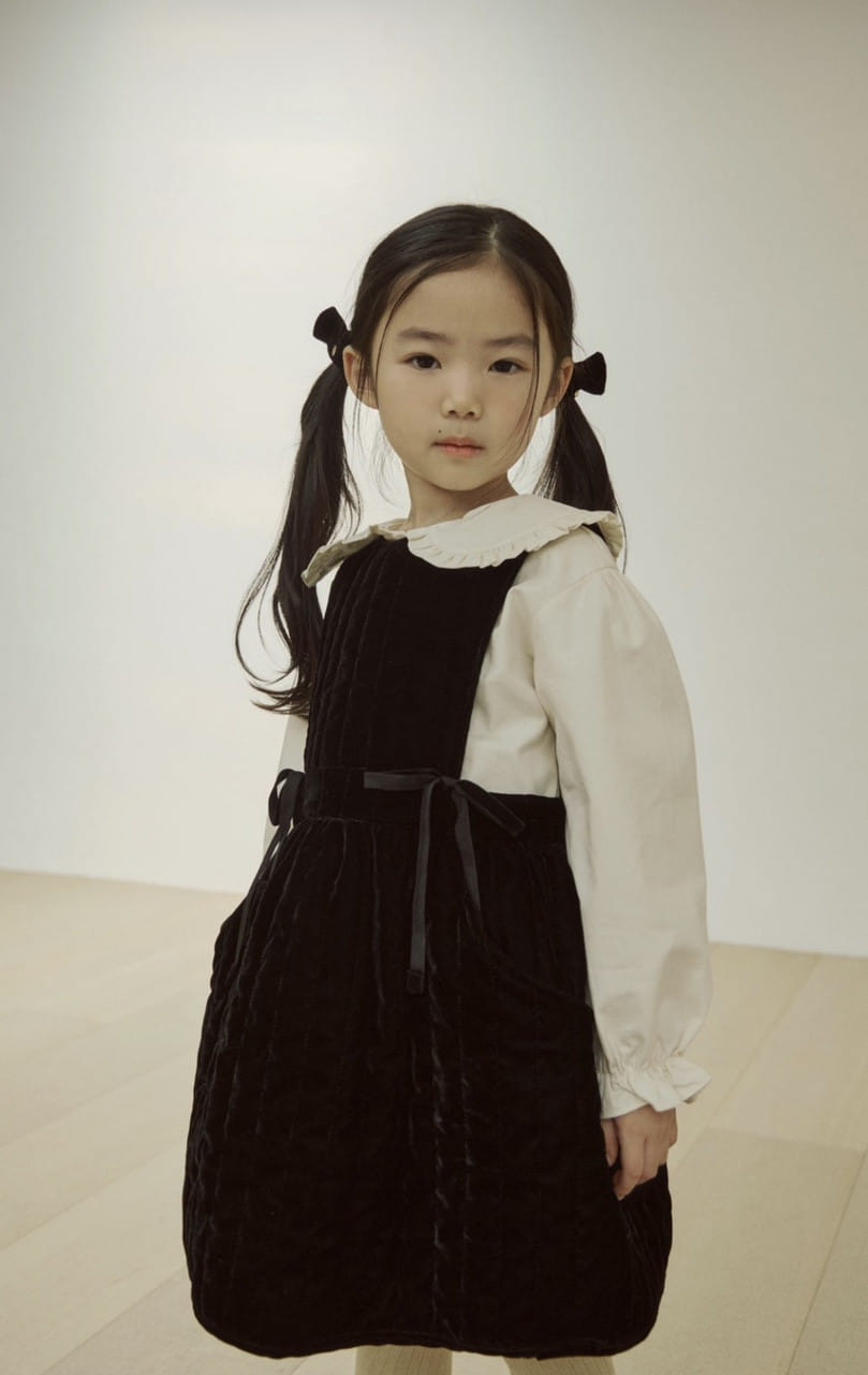 Soye - Korean Children Fashion - #kidsshorts - Velvet Ribbon One-Piece - 2