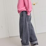 Slit Roll Up Denim Pants