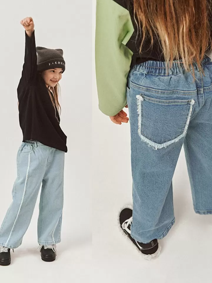 Front Cutting Denim Pants