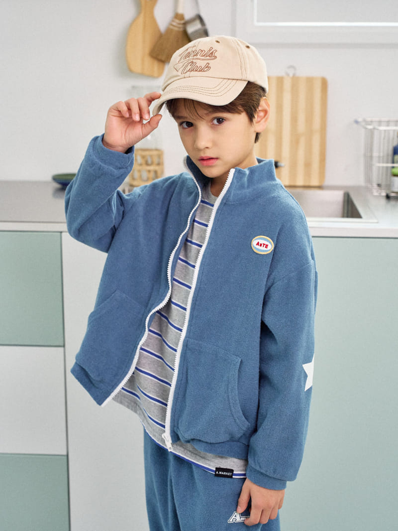 A-Market - Korean Children Fashion - #Kfashion4kids - Star Terry Zip Up - 2