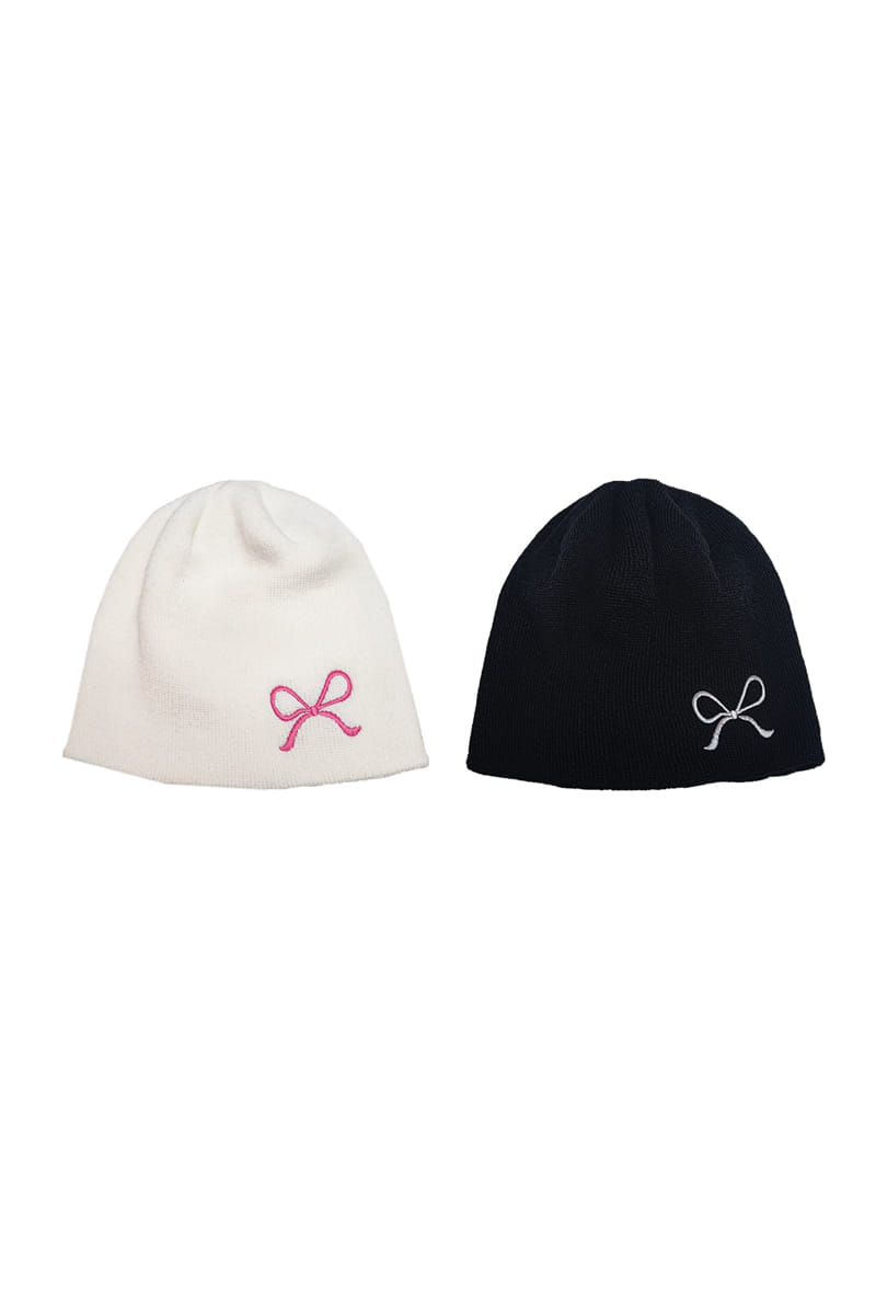 A-Market - Korean Children Fashion - #Kfashion4kids - Ribbon Embroidery Beanie - 2