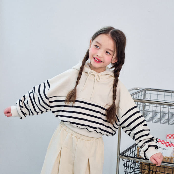 A-Market - Korean Children Fashion - #Kfashion4kids - Hoody Half Half ST Tee