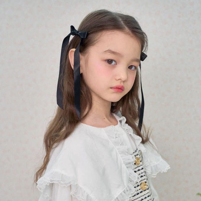 A-Market - Korean Children Fashion - #kidsshorts - Long Black Ribbon Pin