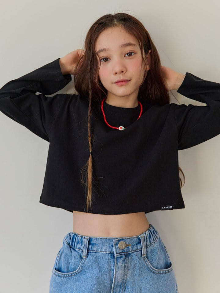 A-Market - Korean Children Fashion - #kidsshorts - Single Crop Tee - 3