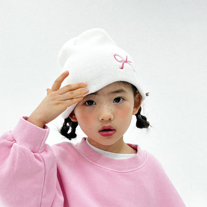 A-Market - Korean Children Fashion - #kidzfashiontrend - Ribbon Embroidery Beanie