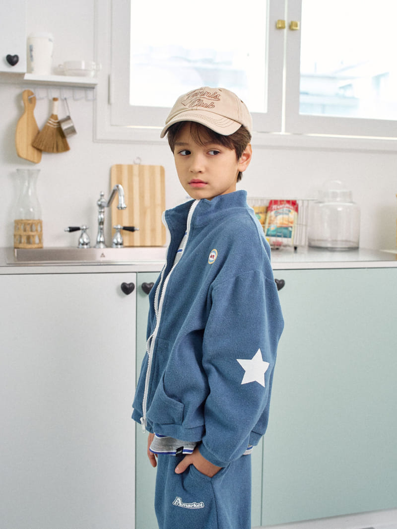 A-Market - Korean Children Fashion - #littlefashionista - Star Terry Zip Up - 4