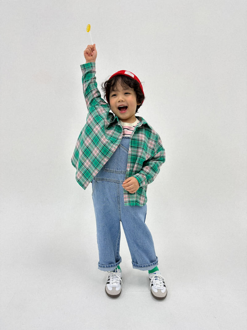 A-Market - Korean Children Fashion - #minifashionista - Pentagon Denim Dungarees - 11