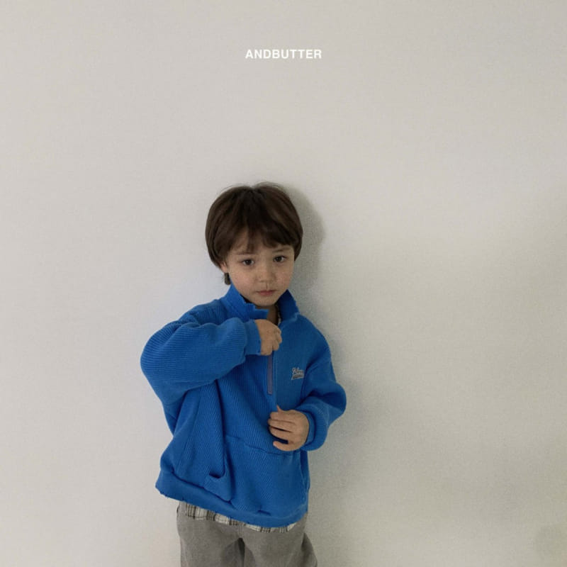 Andbutter - Korean Children Fashion - #childofig - Vintage Half Zip Up - 2