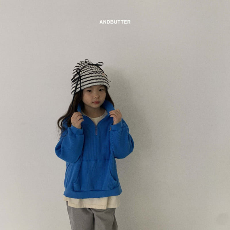 Andbutter - Korean Children Fashion - #fashionkids - Vintage Half Zip Up - 7