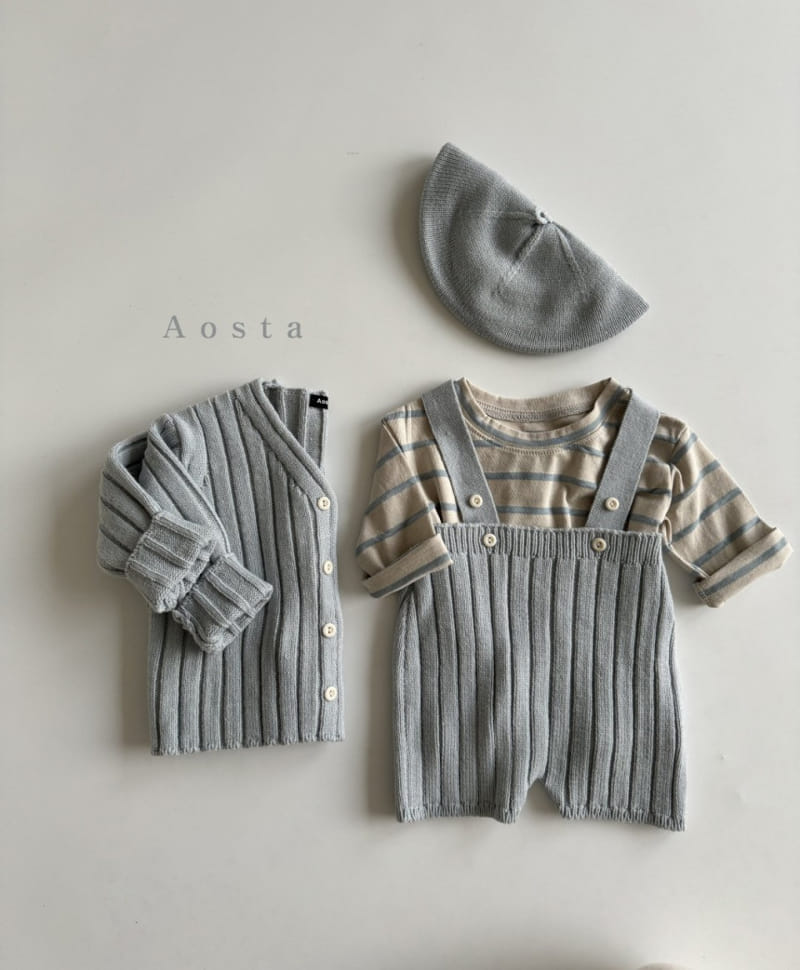 Aosta - Korean Baby Fashion - #babyboutiqueclothing - Rib Knit Dungarees - 11