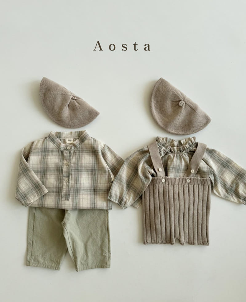 Aosta - Korean Baby Fashion - #babyfever - Re Check Blouse - 11