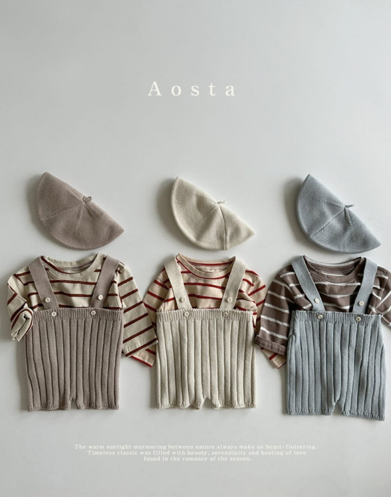 Aosta - Korean Baby Fashion - #babyoninstagram - Rib Knit Dungarees - 2