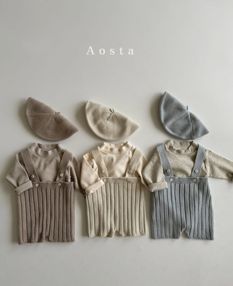 Aosta - Korean Baby Fashion - #babyootd - Rib Knit Dungarees - 3