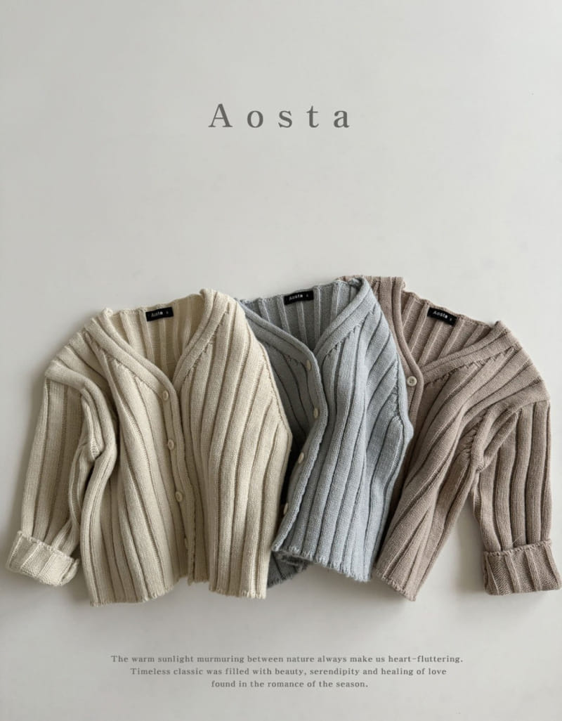 Aosta - Korean Baby Fashion - #babyootd - Rib Knit Cardigan