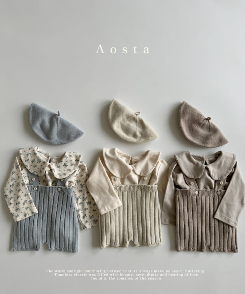 Aosta - Korean Baby Fashion - #babyootd - Rib Knit Dungarees - 4