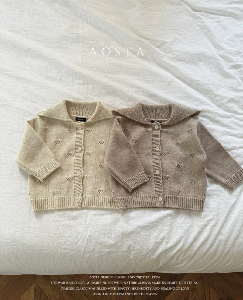 Aosta - Korean Baby Fashion - #babyoutfit - Eyelet Cardigan